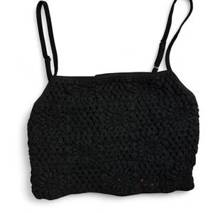 Wild Fable Black Crochet Tank Top Size M Boho Festival Top